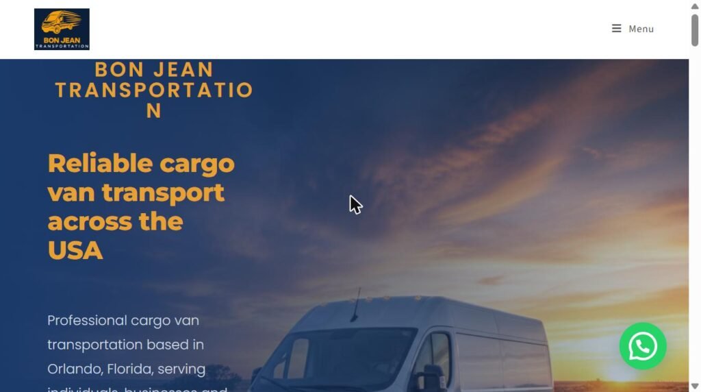 Capture du site BONJEAN Transportation réalisé par Carnes Digital